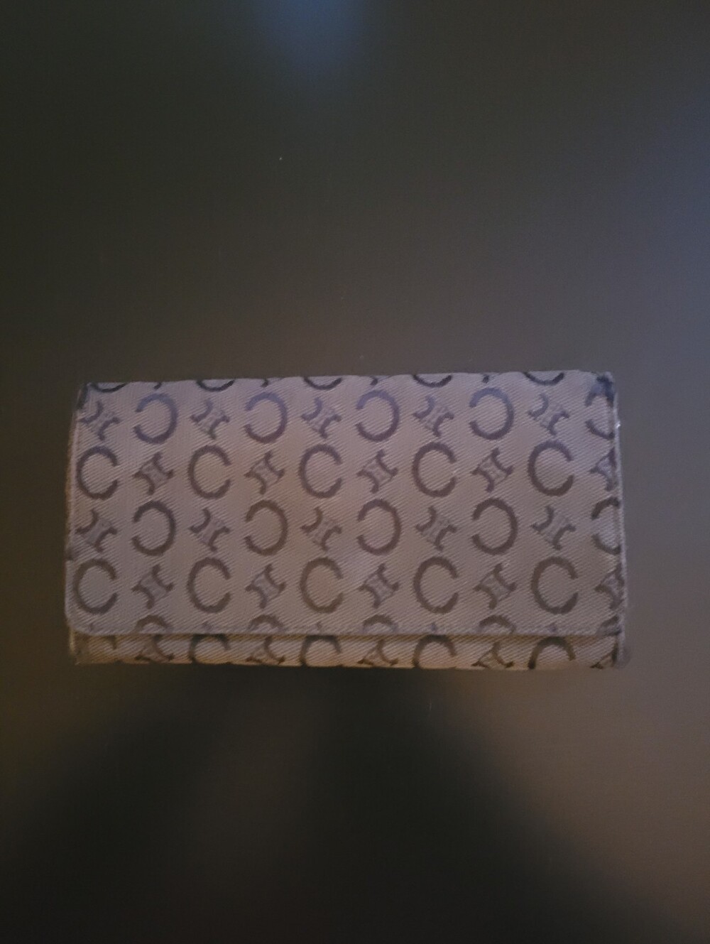 Celine Logo Pattern Continental Wallet - Gray and Blue
